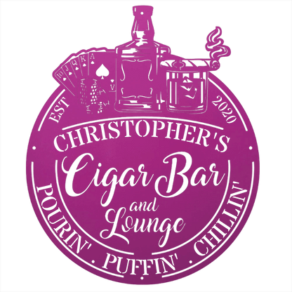 My Easy Monogram Steel Sign Man Cave - Cigar Bar Lounge - Steel Sign