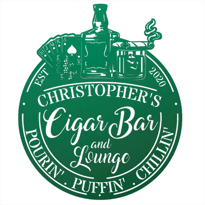 My Easy Monogram Steel Sign Man Cave - Cigar Bar Lounge - Steel Sign