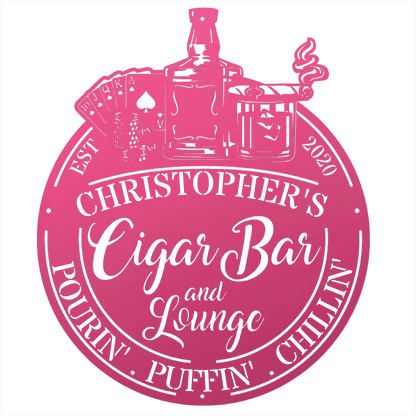 My Easy Monogram Steel Sign Man Cave - Cigar Bar Lounge - Steel Sign