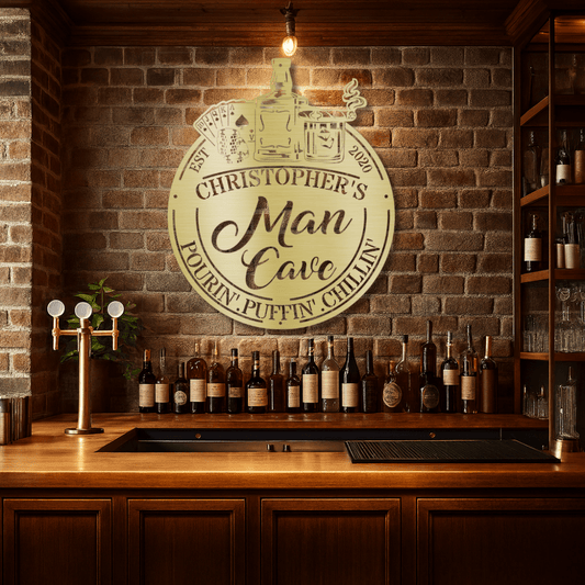 My Easy Monogram Steel Sign Man Cave - Steel Sign
