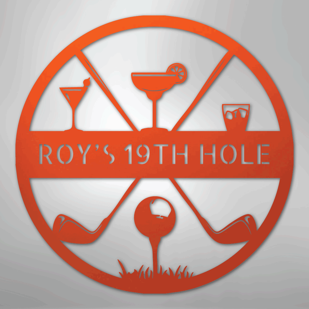 My Easy Monogram Steel Sign Orange / 24" 19th Hole Casual Monogram - Steel Sign