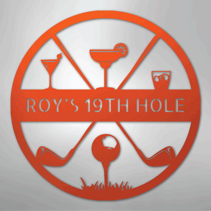 My Easy Monogram Steel Sign Orange / 24" 19th Hole Casual Monogram - Steel Sign