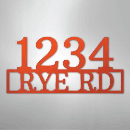 My Easy Monogram Steel Sign Orange / 24" Address - Steel Sign