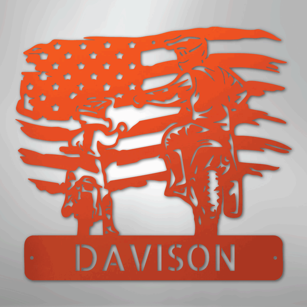My Easy Monogram Steel Sign Orange / 24" American Motocross Family Monogram - Steel Sign