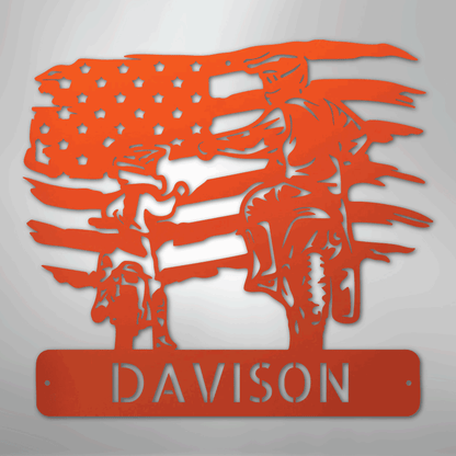 My Easy Monogram Steel Sign Orange / 24" American Motocross Family Monogram - Steel Sign