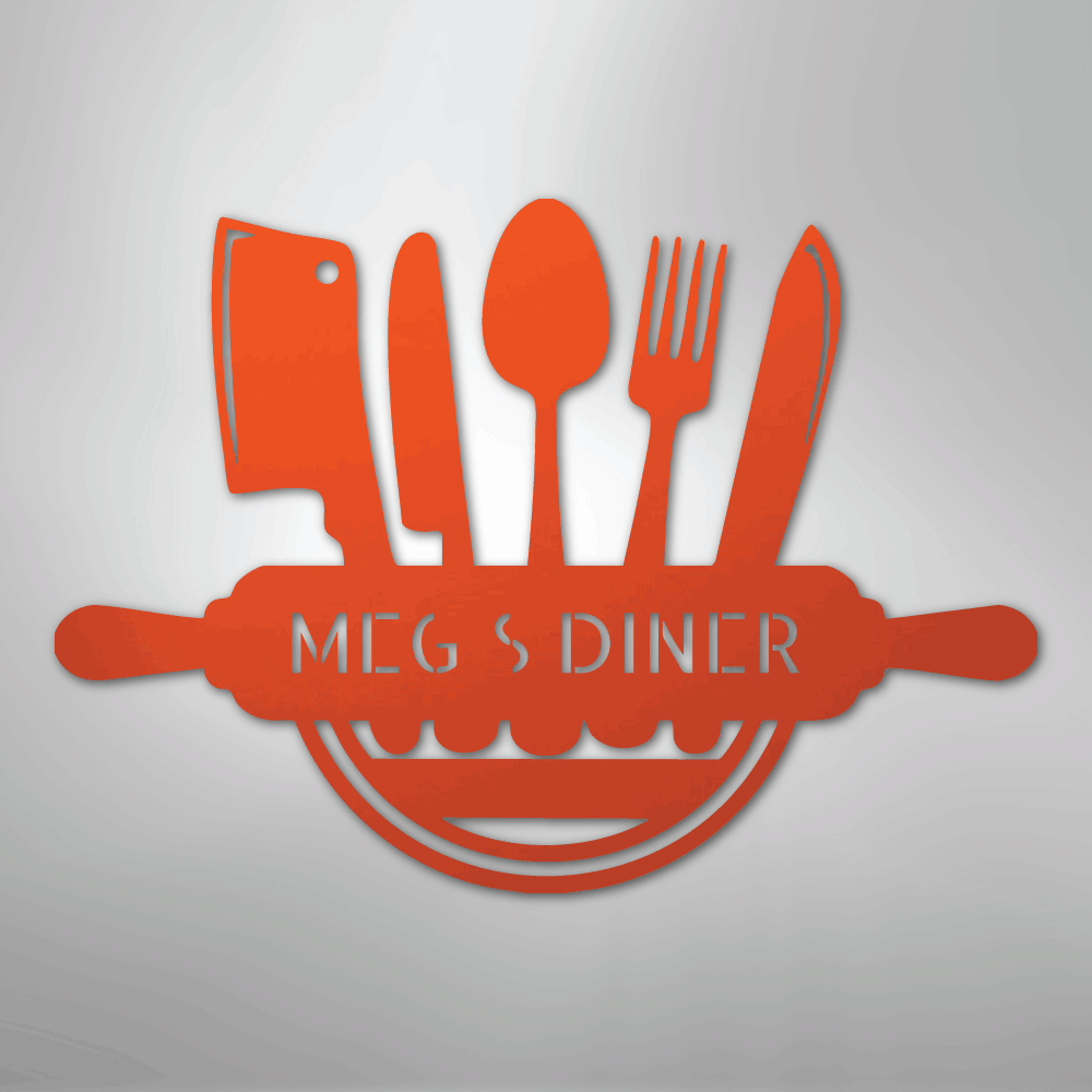 My Easy Monogram Steel Sign Orange / 24" Art in the Kitchen Monogram - Steel Sign