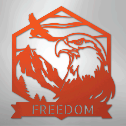 My Easy Monogram Steel Sign Orange / 24" Bald Eagle Monogram - Steel Sign