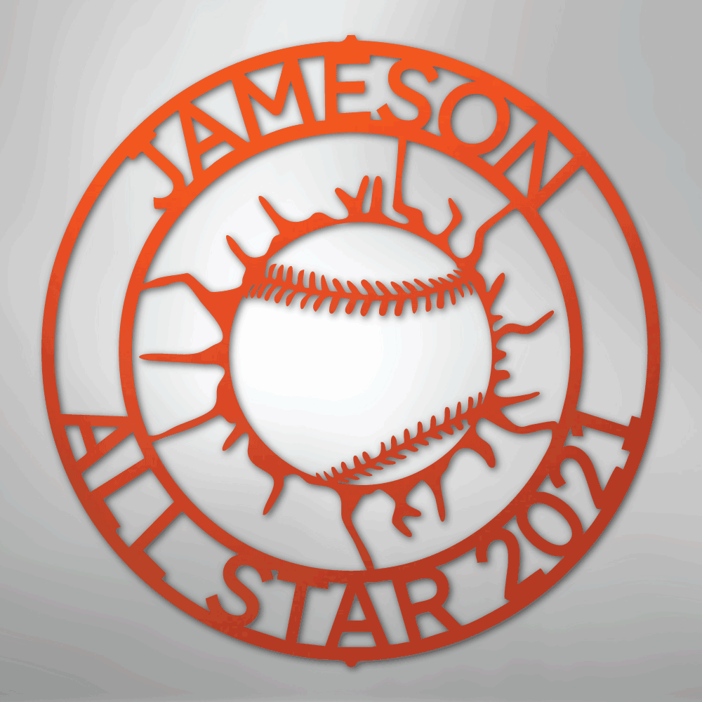 My Easy Monogram Steel Sign Orange / 24" Ball Wall Monogram