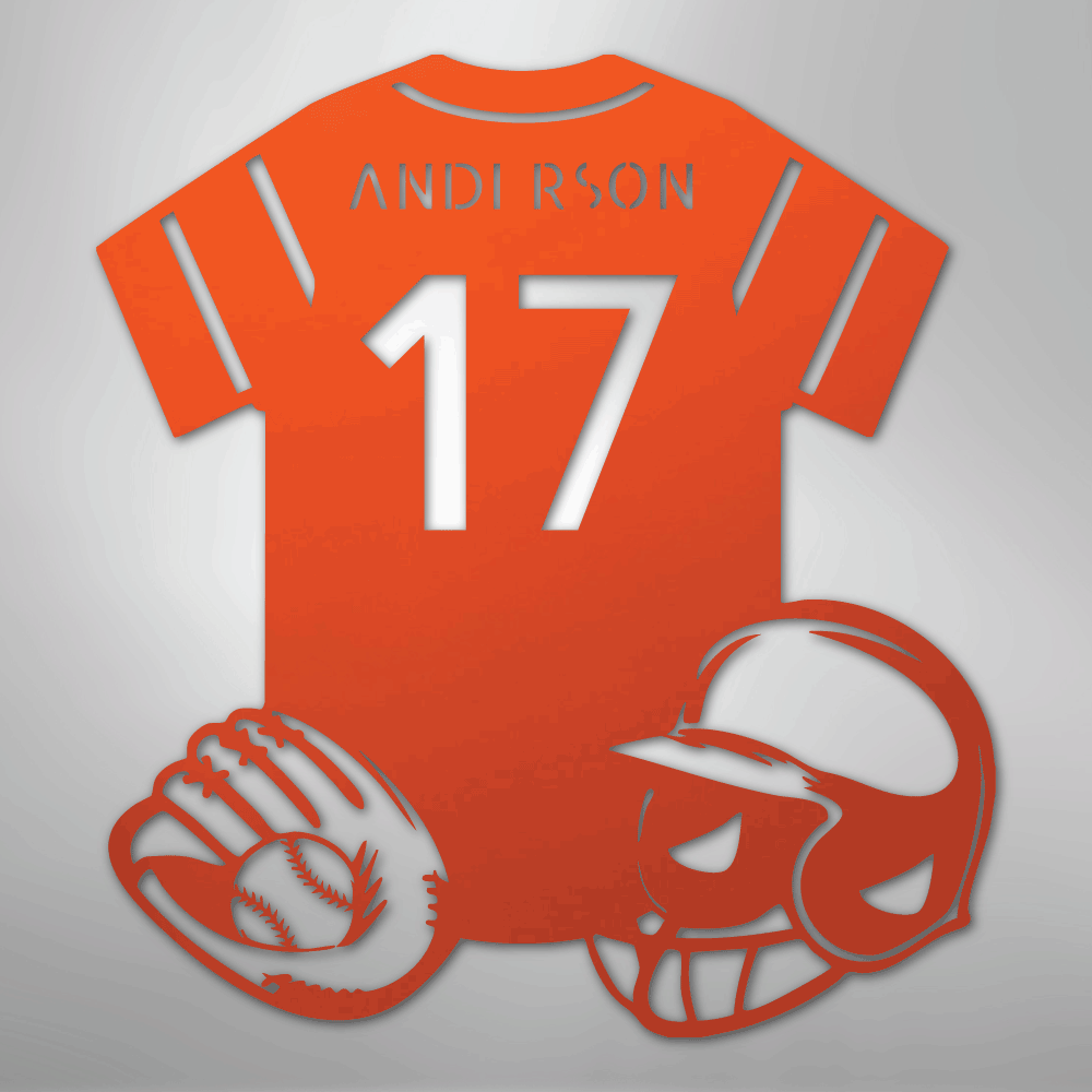 My Easy Monogram Steel Sign Orange / 24" Baseball Gear Monogram - Steel Sign