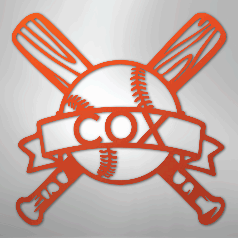 My Easy Monogram Steel Sign Orange / 24" Baseball Monogram - Metal Sign