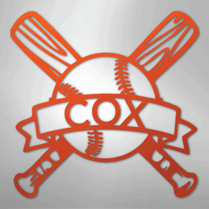 My Easy Monogram Steel Sign Orange / 24" Baseball Monogram - Metal Sign
