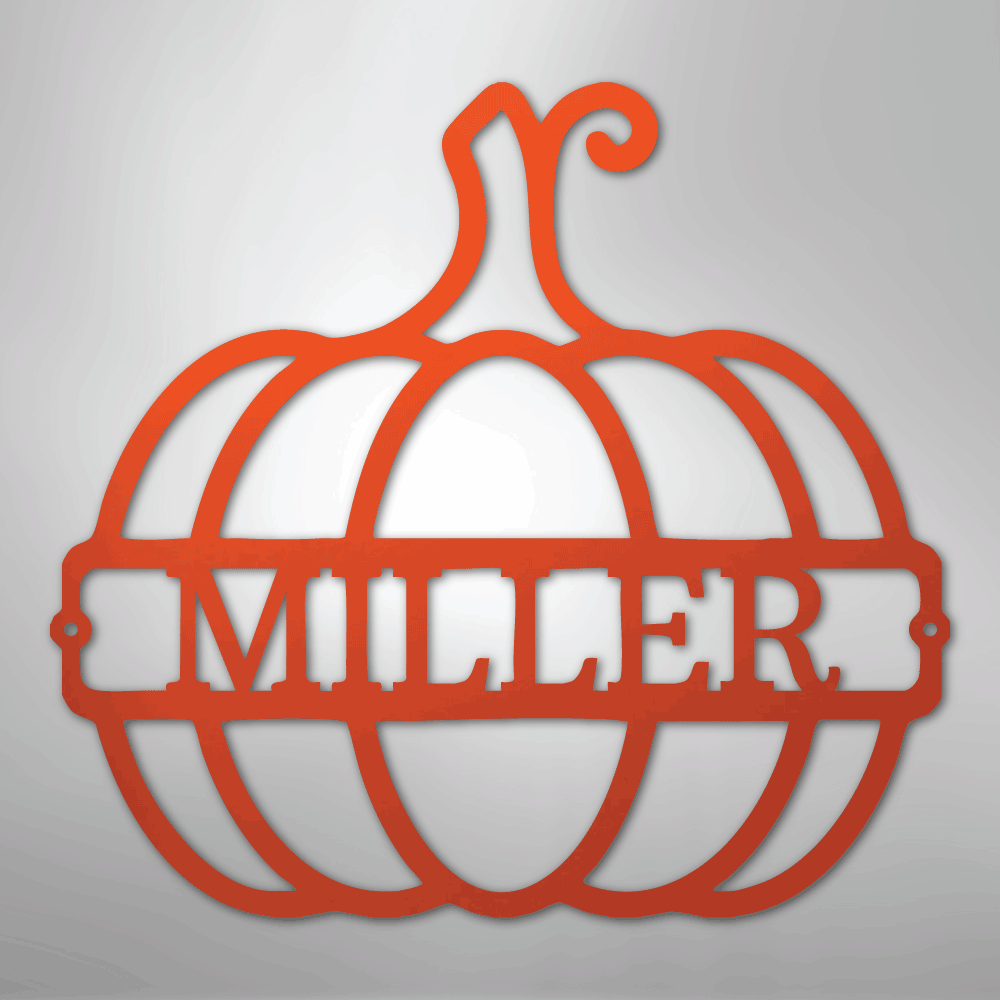 My Easy Monogram Steel Sign Orange / 24" Big Pumpkin Monogram - Steel Sign