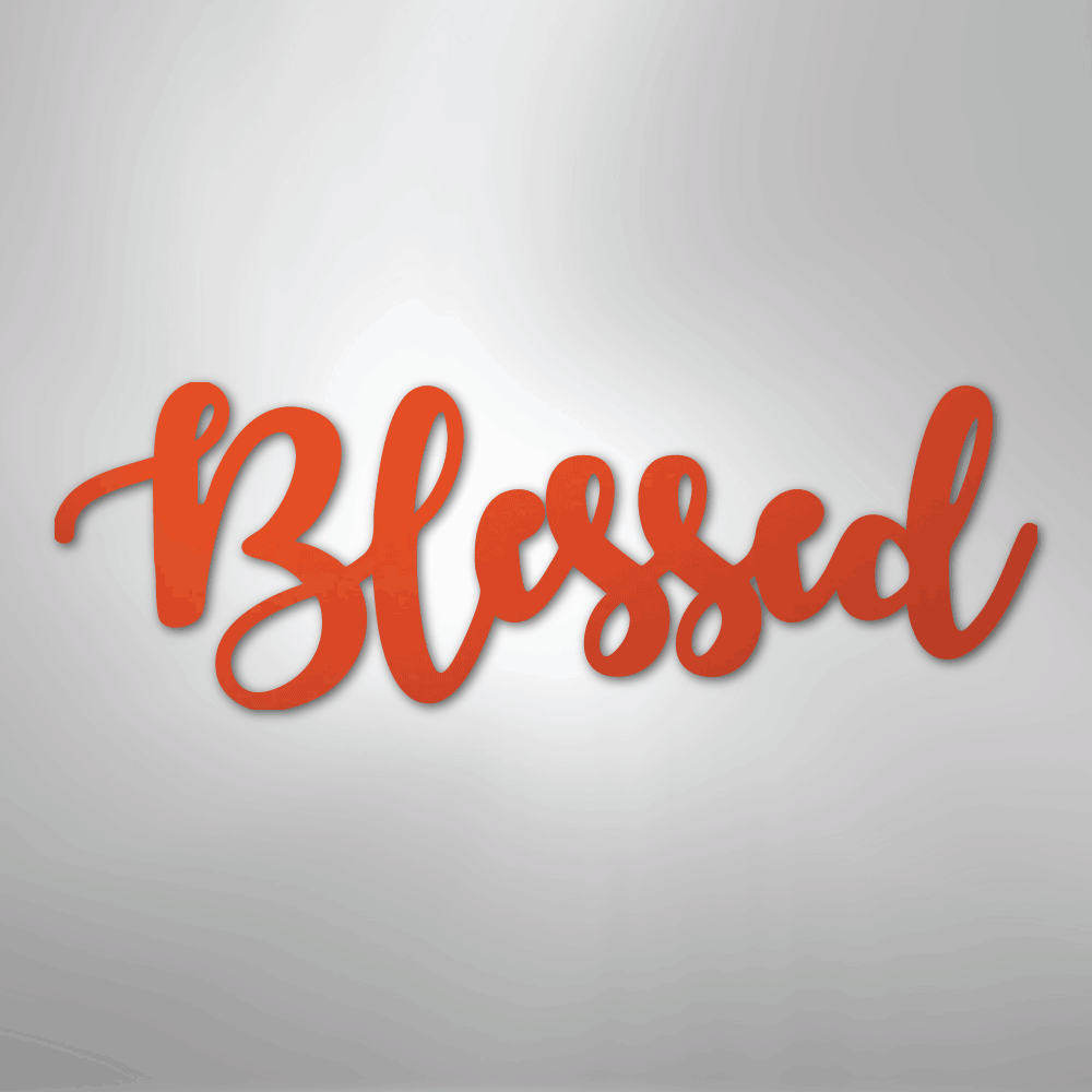 My Easy Monogram Steel Sign Orange / 24" Blessed Script - Steel Sign
