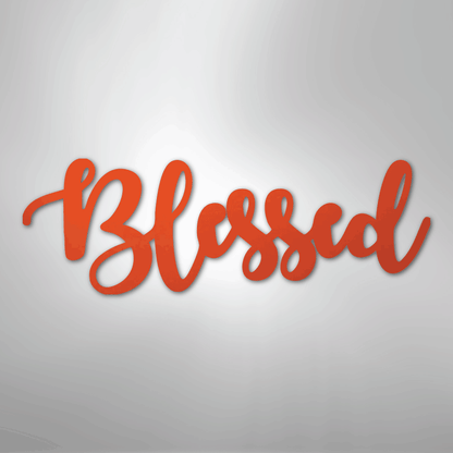 My Easy Monogram Steel Sign Orange / 24" Blessed Script - Steel Sign