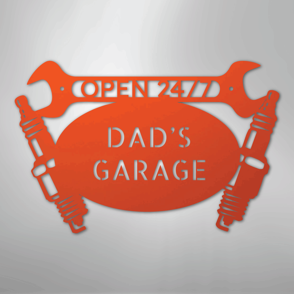 My Easy Monogram Steel Sign Orange / 24" Car Garage Monogram - Steel Sign