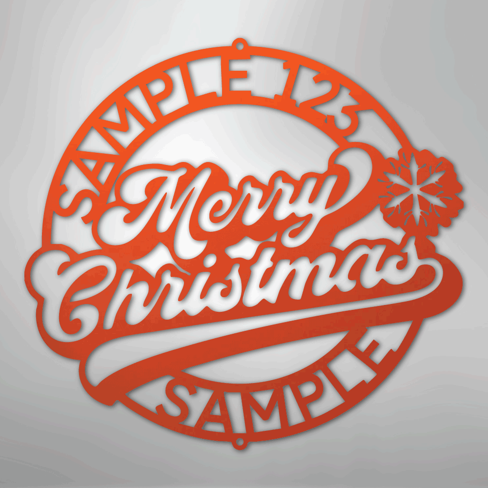 My Easy Monogram Steel Sign Orange / 24" Christmas Ring Monogram - Steel Sign