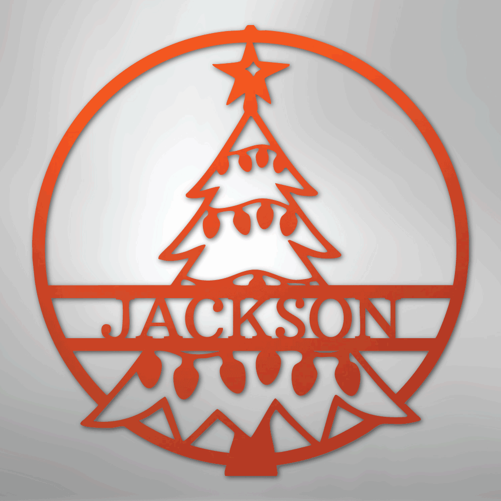 My Easy Monogram Steel Sign Orange / 24" Christmas Tree Monogram - Steel Sign