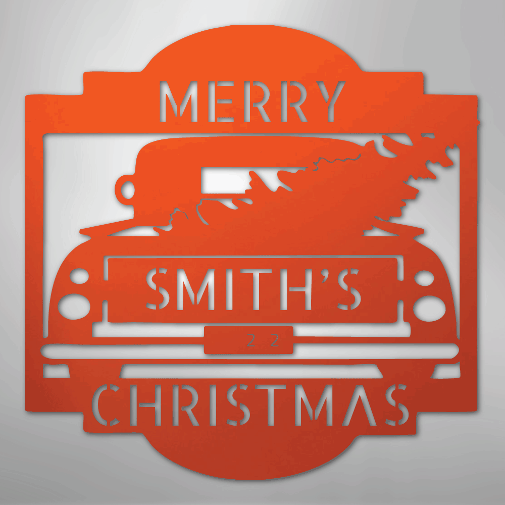 My Easy Monogram Steel Sign Orange / 24" Christmas Truck Monogram - Steel Sign