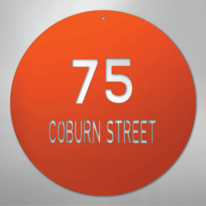 My Easy Monogram Steel Sign Orange / 24" Circle Address - Steel Sign
