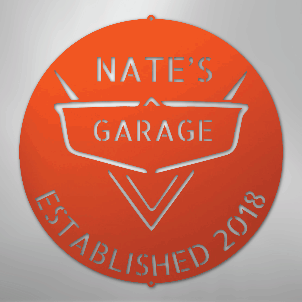 My Easy Monogram Steel Sign Orange / 24" Classic Car Monogram - Steel Sign