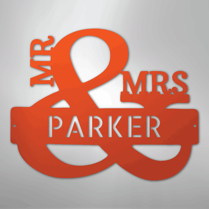My Easy Monogram Steel Sign Orange / 24" Couples Monogram - Steel Sign