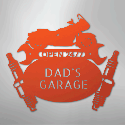 My Easy Monogram Steel Sign Orange / 24" Cruiser Mechanic Monogram - Steel Sign