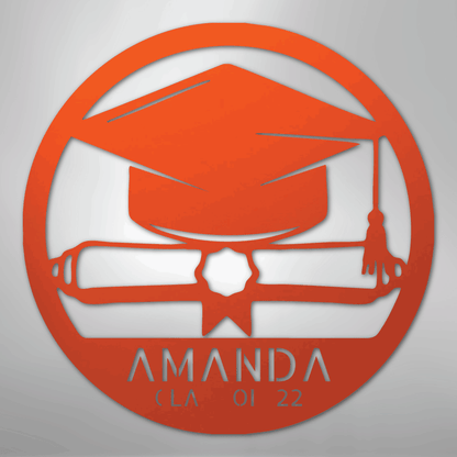 My Easy Monogram Steel Sign Orange / 24" Diploma Monogram - Steel Sign
