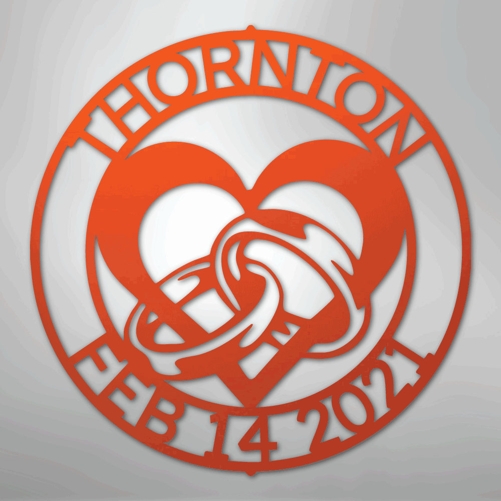 My Easy Monogram Steel Sign Orange / 24" Engagement Monogram - Steel Sign