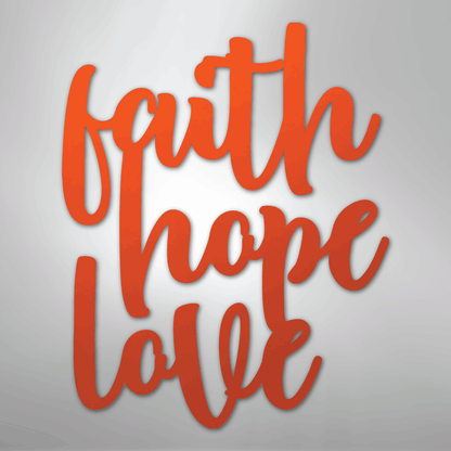 My Easy Monogram Steel Sign Orange / 24" Faith Hope Love Script - Steel Sign
