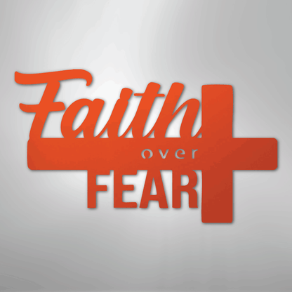 My Easy Monogram Steel Sign Orange / 24" Faith Over Fear- Steel Sign