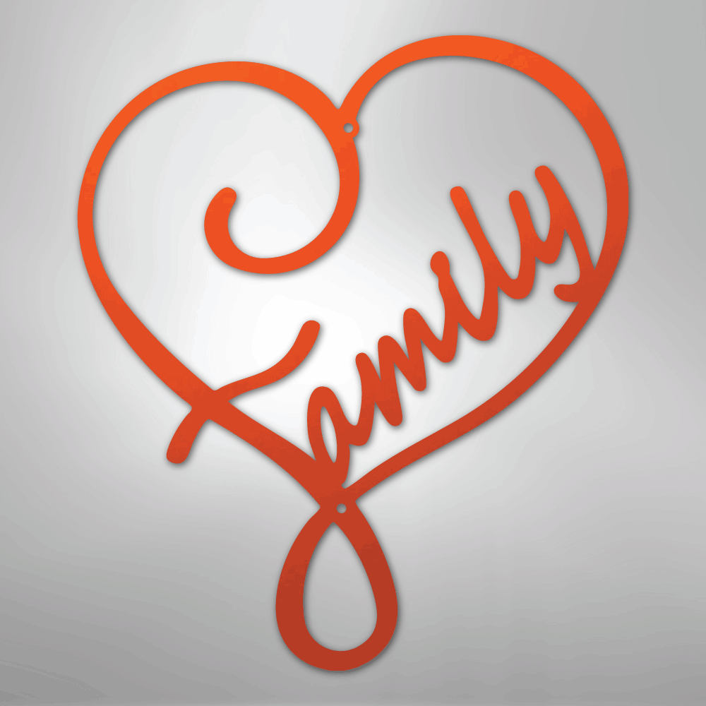 My Easy Monogram Steel Sign Orange / 24" Family Love - Steel Sign