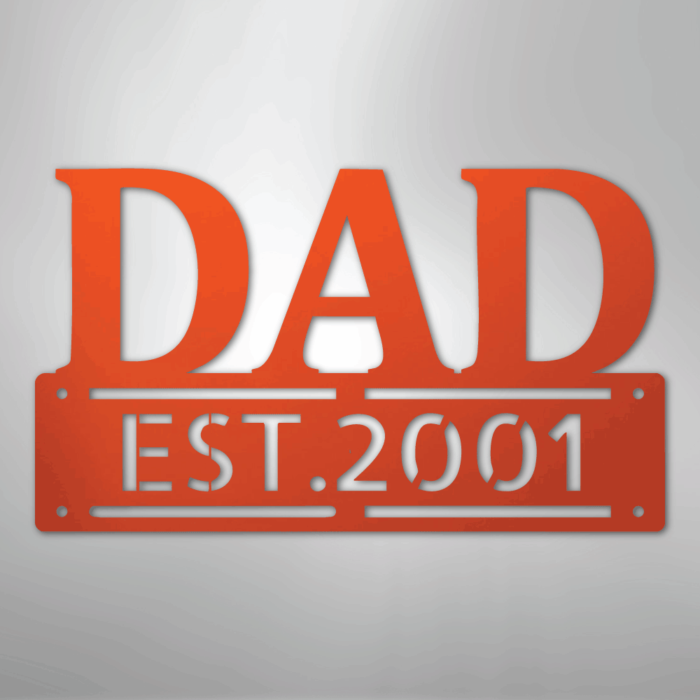 My Easy Monogram Steel Sign Orange / 24" Father's Day - Steel Sign