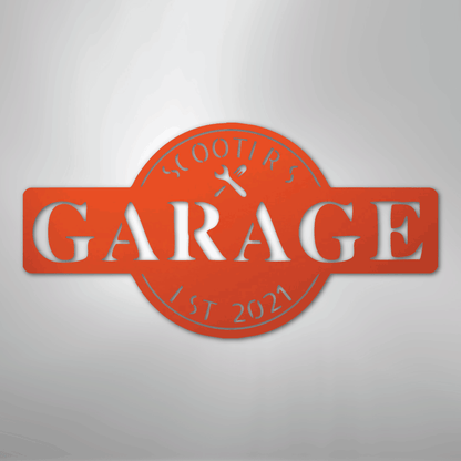 My Easy Monogram Steel Sign Orange / 24" Garage Monogram - Metal Sign