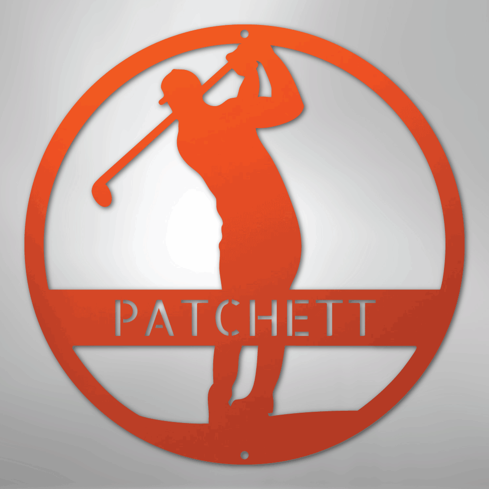 My Easy Monogram Steel Sign Orange / 24" Golfer Monogram - Steel Sign