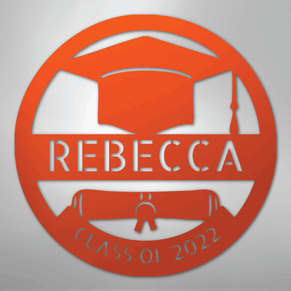 My Easy Monogram Steel Sign Orange / 24" Grad Cap Monogram - Steel Sign