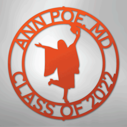 My Easy Monogram Steel Sign Orange / 24" Graduation Monogram - His and Hers - Steel Sign