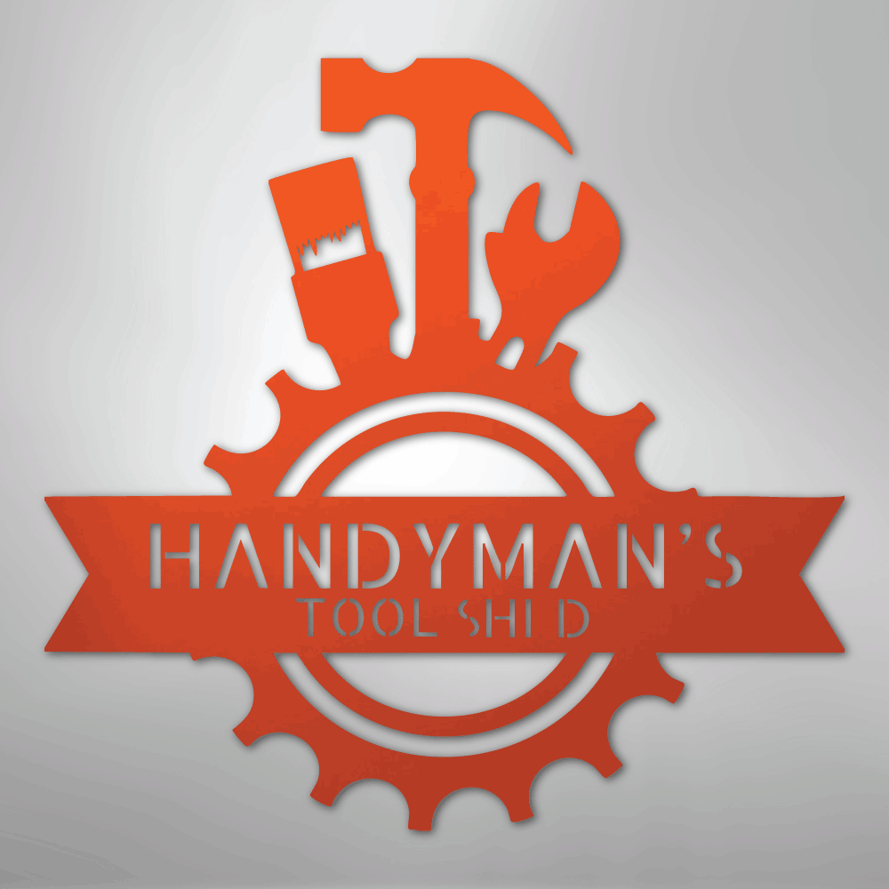 My Easy Monogram Steel Sign Orange / 24" Handyman Shop Monogram - Steel Sign