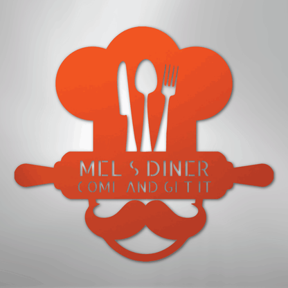 My Easy Monogram Steel Sign Orange / 24" Home Chef Monogram - Steel Sign