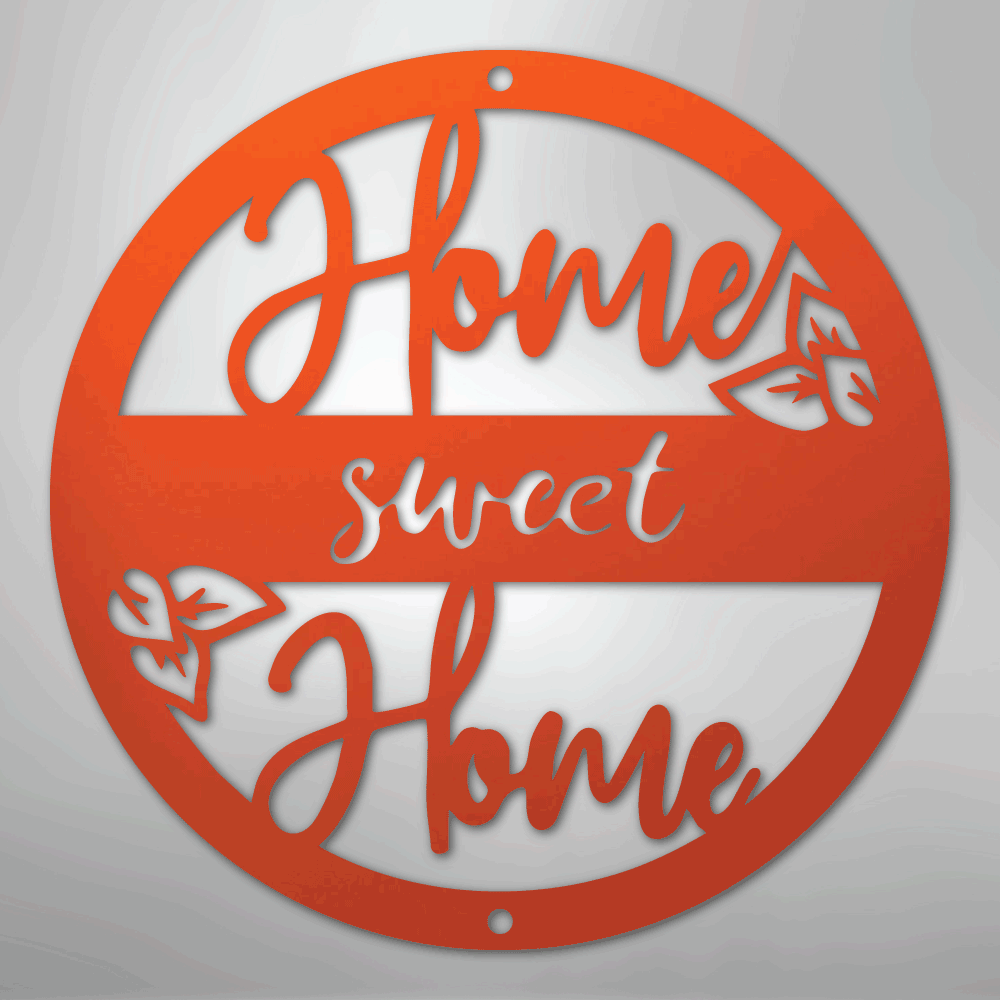 My Easy Monogram Steel Sign Orange / 24" Home Sweet Home - Steel Sign
