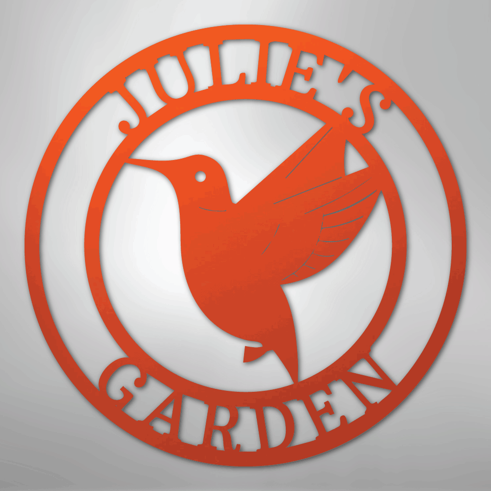 My Easy Monogram Steel Sign Orange / 24" Humming Bird Monogram - Steel Sign