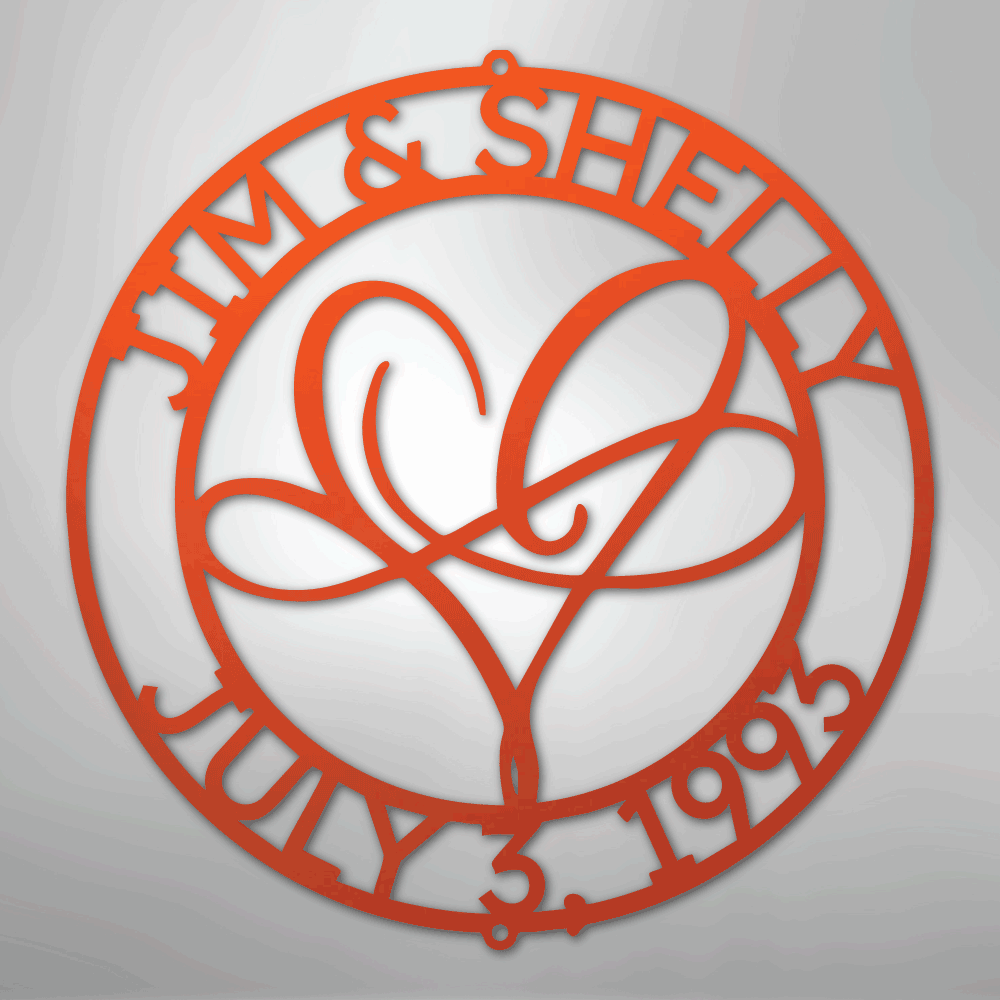 My Easy Monogram Steel Sign Orange / 24" Infinite Love Monogram - Steel Sign