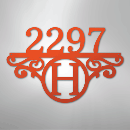 My Easy Monogram Steel Sign Orange / 24" Initial Address Monogram - Steel Sign