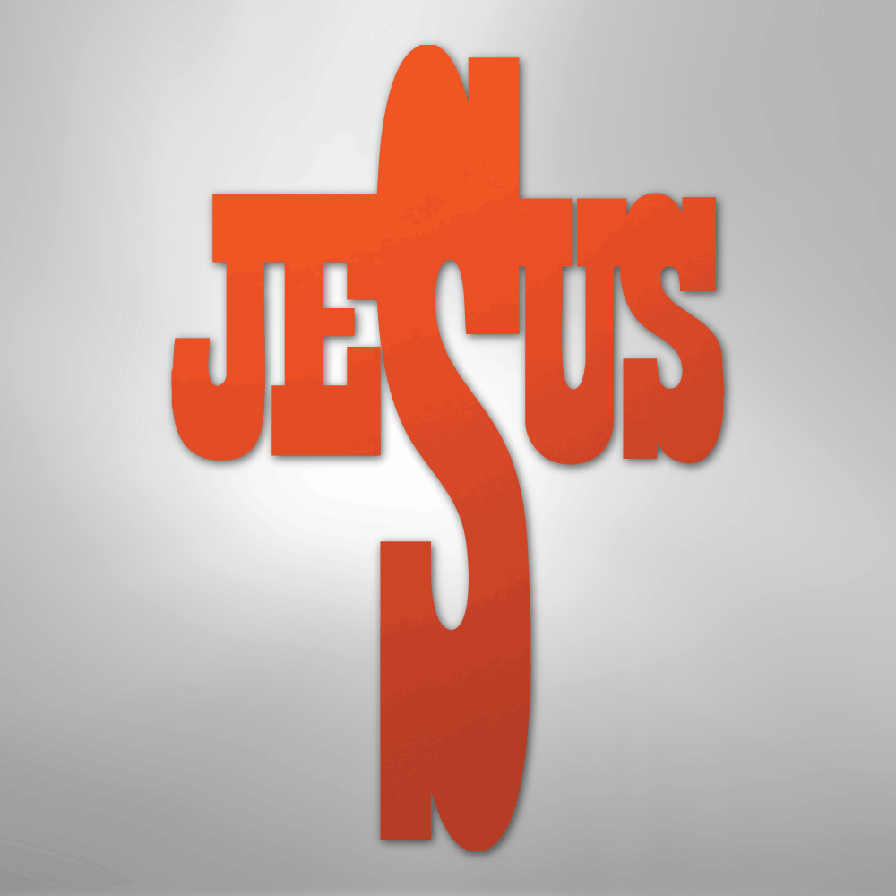 My Easy Monogram Steel Sign Orange / 24" Jesus Cross - Steel Sign