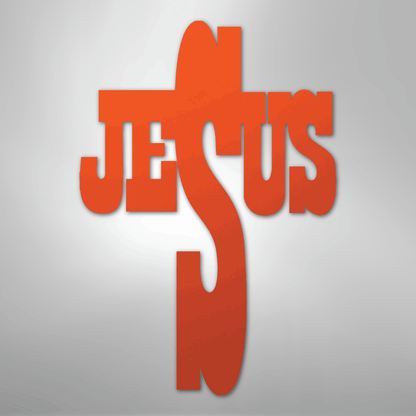 My Easy Monogram Steel Sign Orange / 24" Jesus Cross - Steel Sign