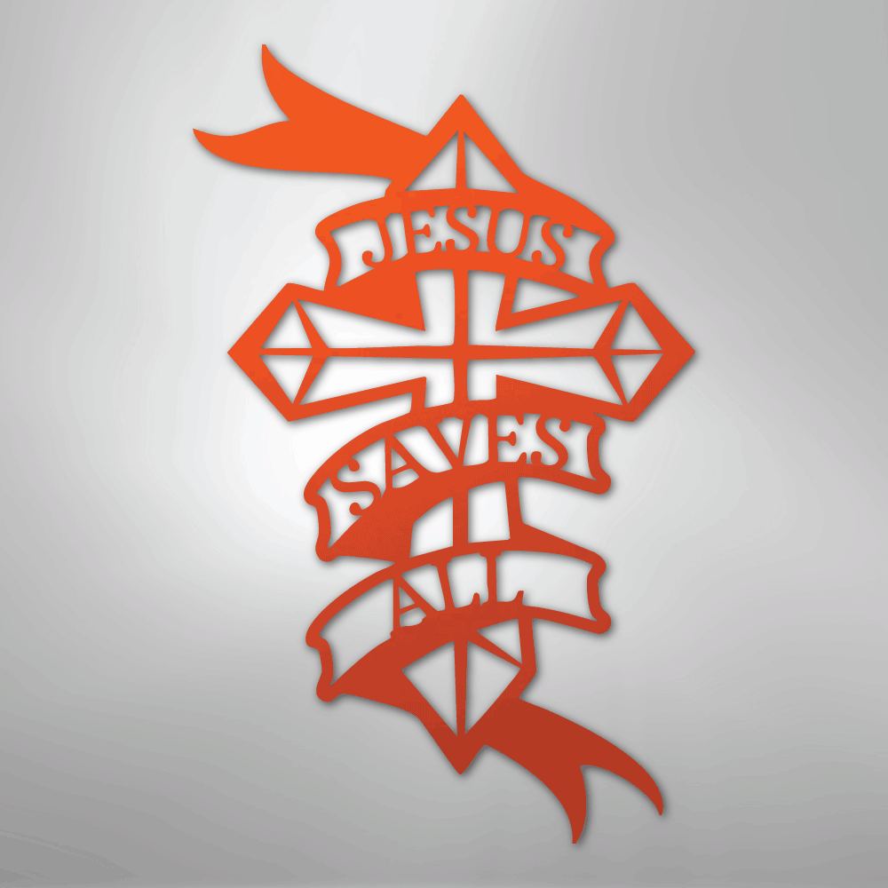 My Easy Monogram Steel Sign Orange / 24" Jesus Saves All - Steel Sign