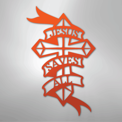 My Easy Monogram Steel Sign Orange / 24" Jesus Saves All - Steel Sign
