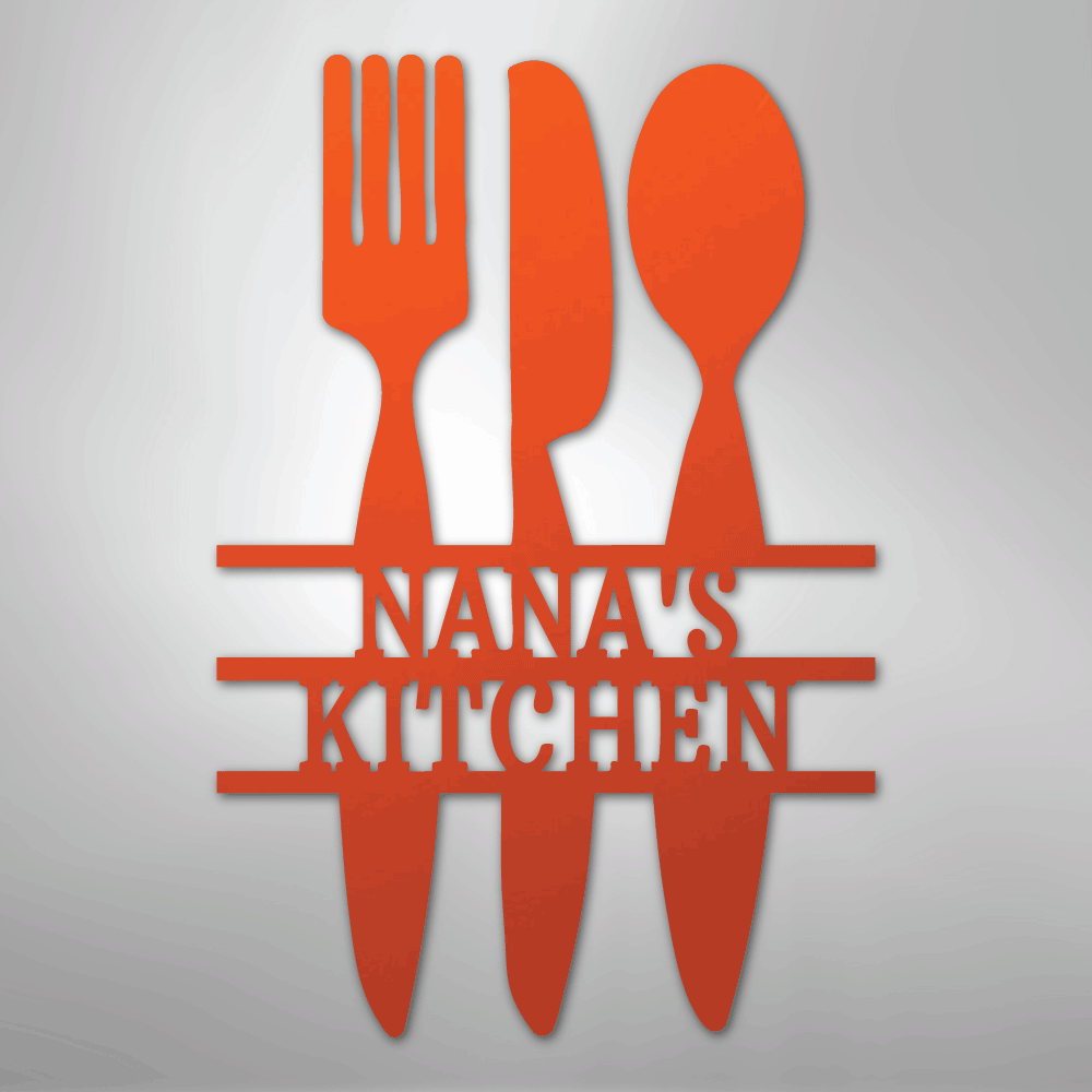 My Easy Monogram Steel Sign Orange / 24" Kitchen Utensil Monogram - Steel Sign