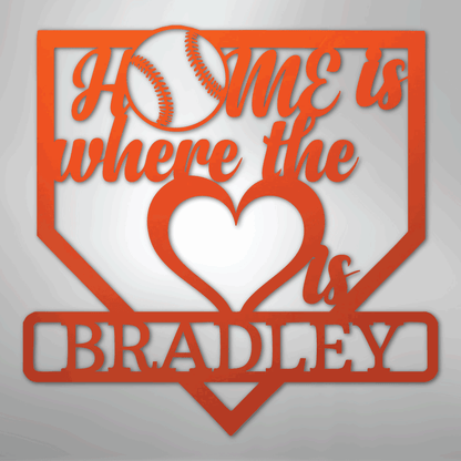 My Easy Monogram Steel Sign Orange / 24" Love Baseball Monogram - Metal Sign