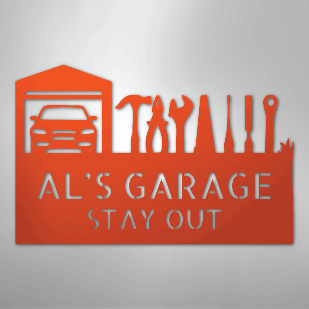 My Easy Monogram Steel Sign Orange / 24" Master Of The Garage Monogram - Steel Sign