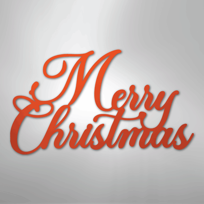 My Easy Monogram Steel Sign Orange / 24" Merry Christmas Script - Steel Sign